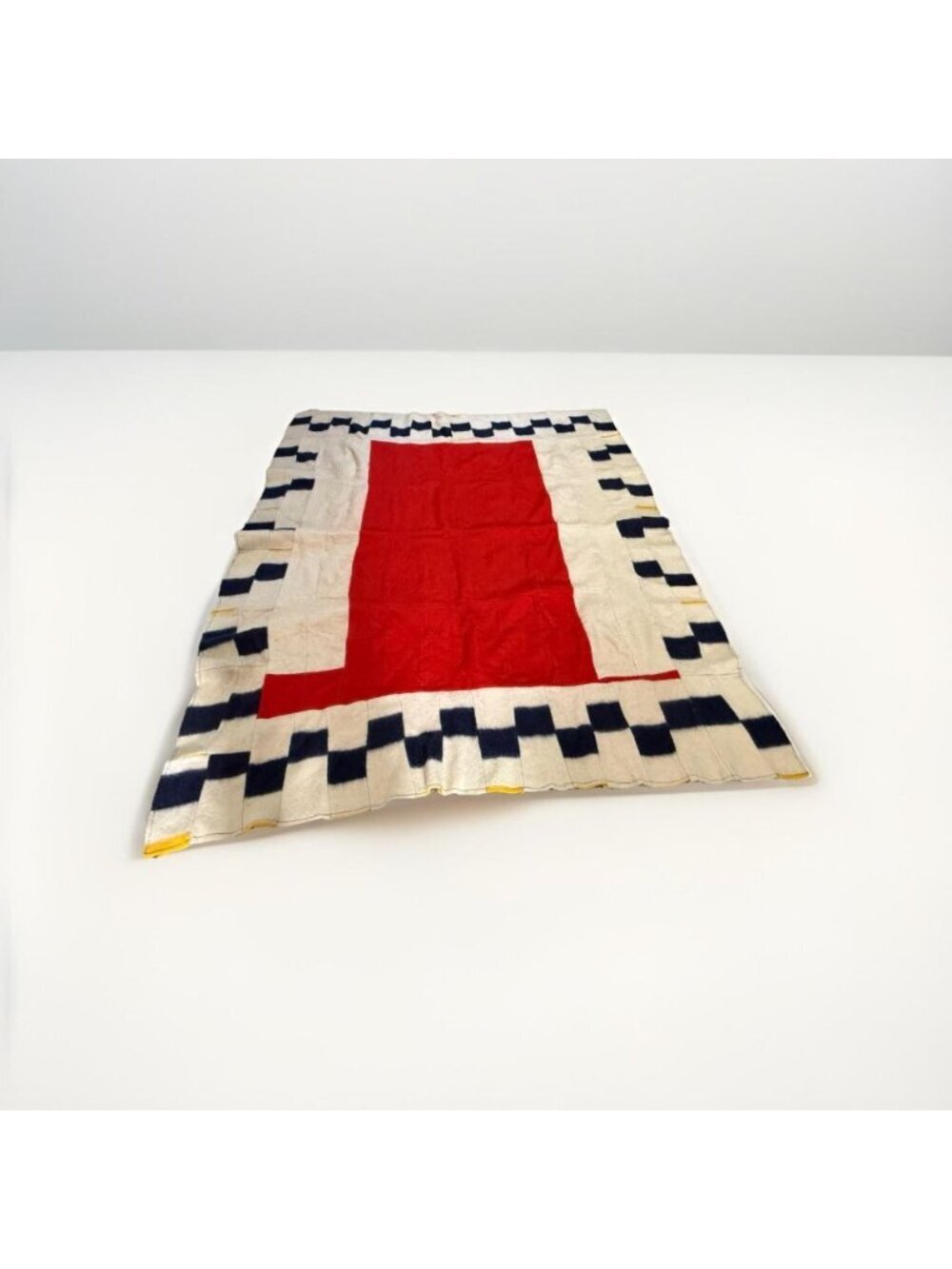 Vtg OOAK Hudson's Bay Point Wool Frankenstien Blanket Checkered READ